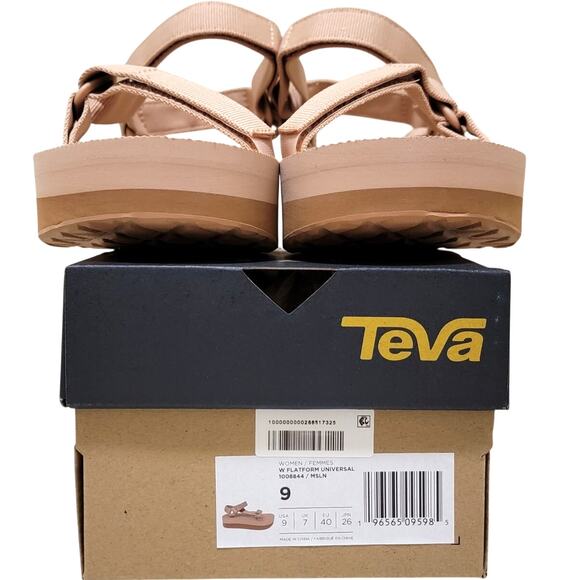 Teva Women Platform Strappy Sandals Flatform Universal Size US 9 Maple Sugar - Picture 5 of 5